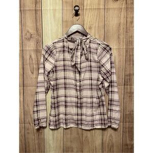 Winter Silks Small purple pink blouse button up shirt top womens 100% Silk